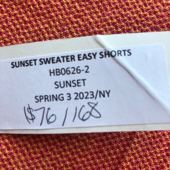 Monrow Sunset Sweater Easy Shorts Colorful Knit Drawstring Waist Size Small - Picture 8 of 8